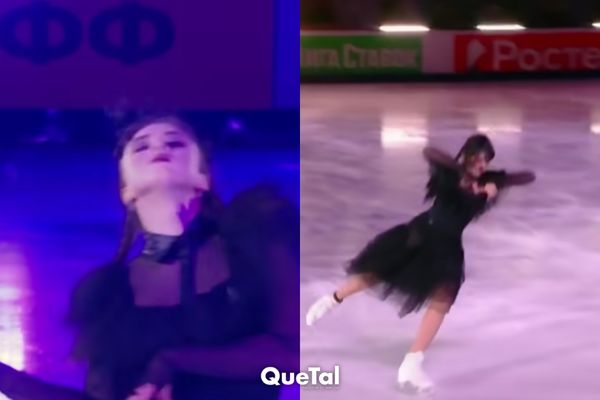 El baile viral de Merlina se recrea en hielo gracias a una patinadora artística